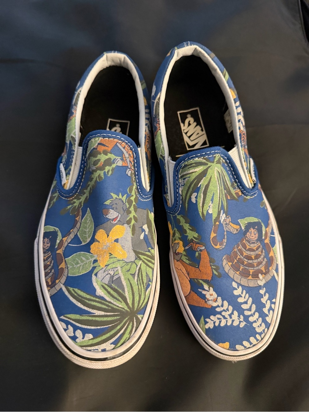Disney The Jungle Book Black and Gold Classic Slip-On Shoe Label Size 8 Women